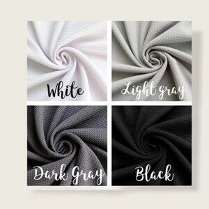 Textured Bullet Liverpool Stretch Fabric By the Yard White Black Gray